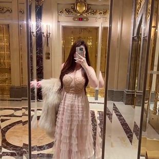 甜美长款 超美腻千层荷叶边网纱半身裙温柔风蓬蓬仙女裙法式 蛋糕裙