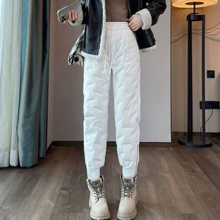 加长版束脚裤女春冬季美式工装裤遮肉遮肚腩加绒学院风运动裤ins