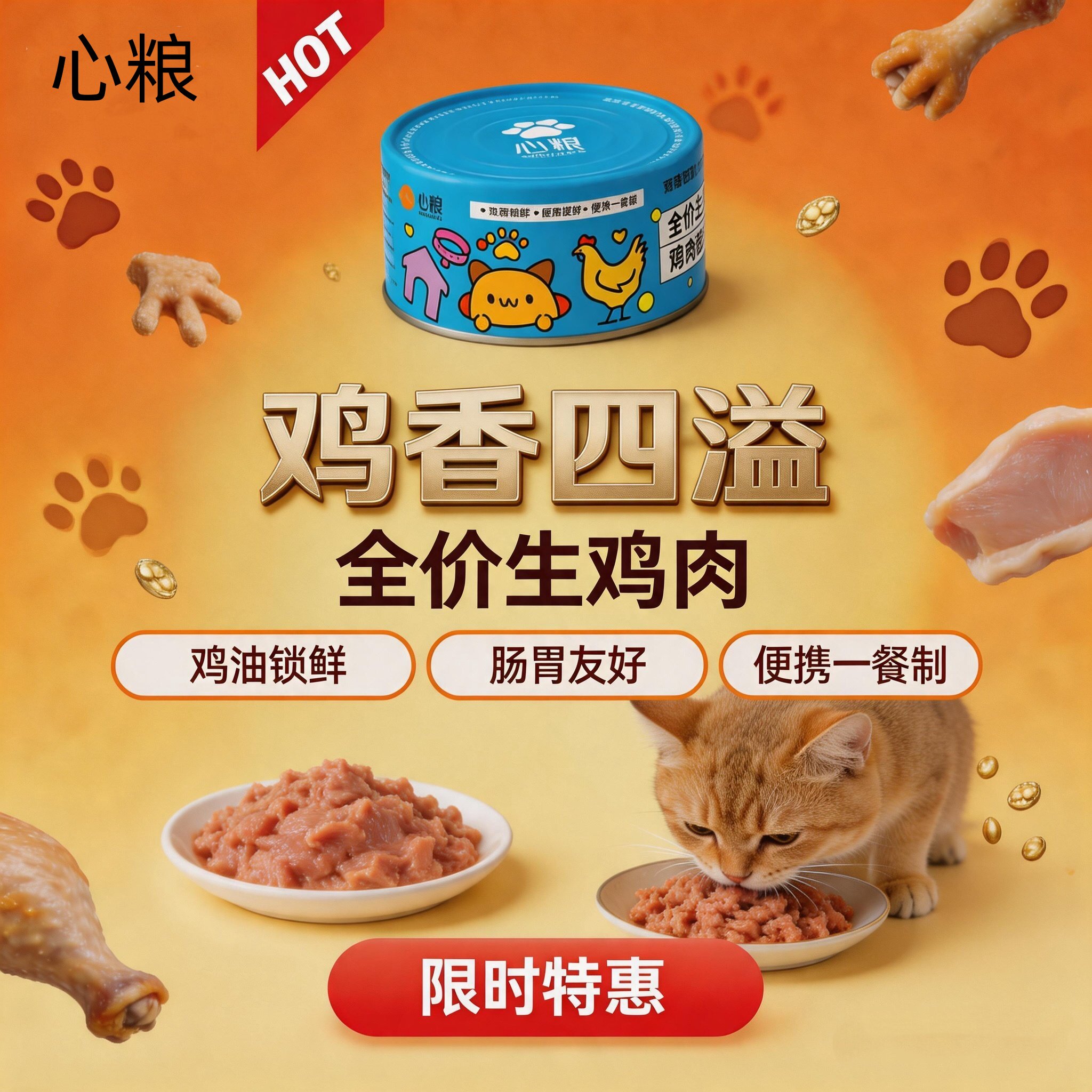 猫狗通用鸡香全价罐头肠胃友好图片