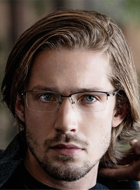 Charmant夏蒙商务半框Z钛方形镜框休闲男时尚轻盈近视镜架ZT27027