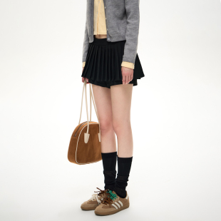 秋季 百搭小个子显瘦A字半身裙裤 新款 百褶低腰裙裤 女纯色 短款 NS76