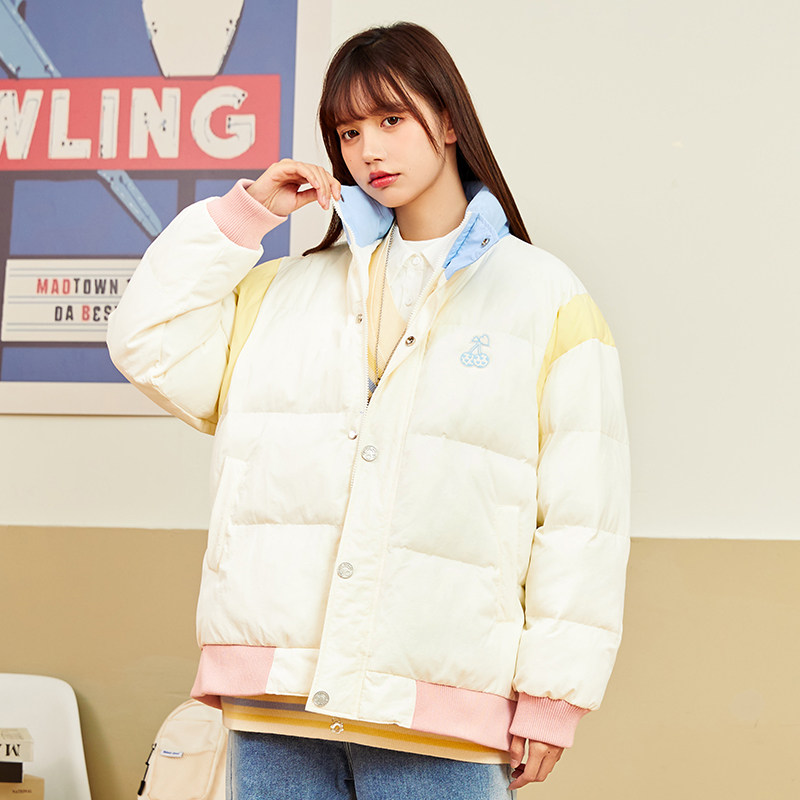 马卡龙撞色拼接小樱桃可可爱爱