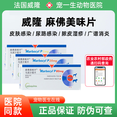 威隆麻佛美味片脓皮感冒犬猫马波沙星片皮肤病宠物消炎麻佛美味片