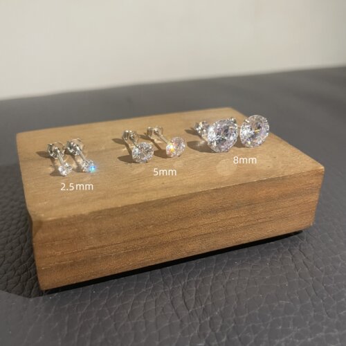 超闪Bling~S925锆石钻耳钉防过敏