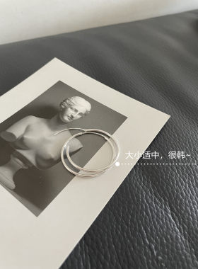 韩ins耳圈S925通体纯银高级感
