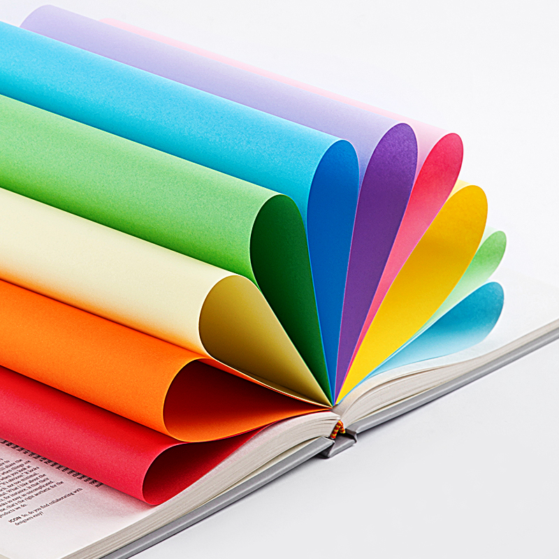 A4彩色手工纸彩纸复印纸打印纸学生上课用软卡纸70克折纸材料包邮