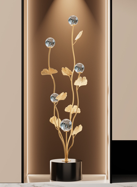 银杏叶入户玄关摆件轻奢高档客厅装饰电视柜壁龛新房乔迁新居礼物