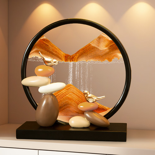 时来运转流沙画摆件客厅装饰品