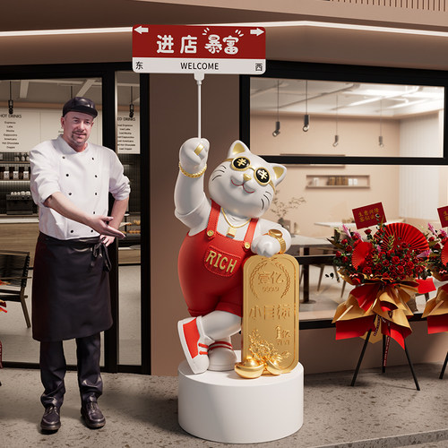 招财猫大型落地摆件公司店铺门口装饰品高档朋友开店开业礼物大吉 - 封面
