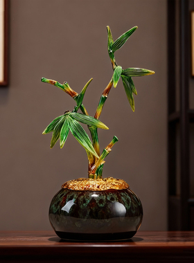 节节高升竹子摆件高级感客厅玄关电视柜酒柜装饰品寓意好步步高升