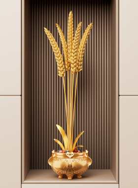 岁岁平安麦穗摆件客厅入户玄关装饰大麦招财高档乔迁新居开 业礼