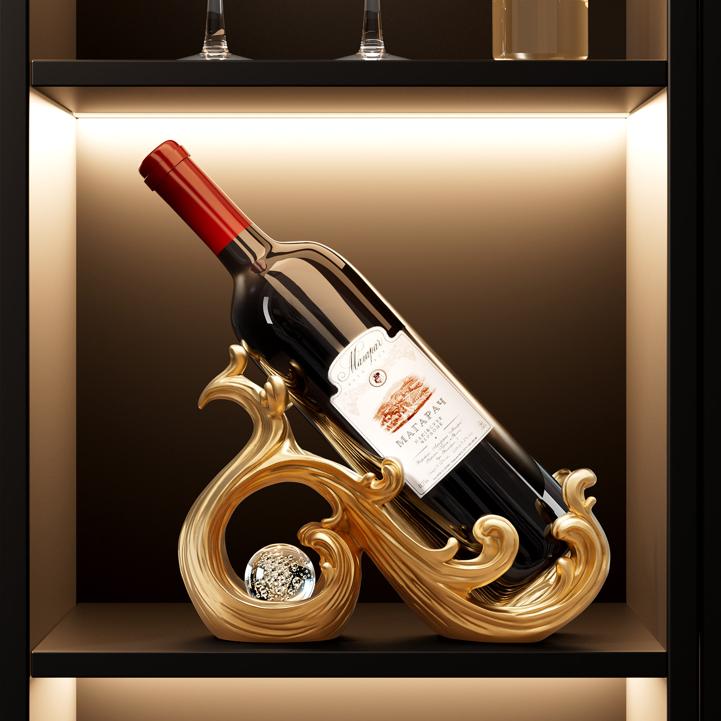 风生水起红酒架摆件轻奢高档创意家居客厅电视柜酒柜餐边柜装饰品,家居饰品,装饰摆件,淘宝优惠券,粉丝福利购,淘宝优惠卷