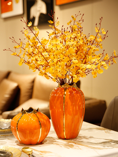 轻奢陶瓷花瓶摆件创意客厅干花插花花艺现代玄关电视柜餐桌装 饰品