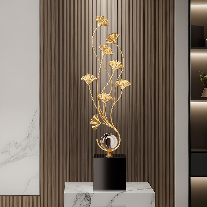 银杏叶电视柜摆件轻奢高档客厅玄关装饰品电视柜搬家乔迁新居礼物