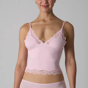 LACE Top SK家超弹轻薄无袖背心性感蕾丝花边无胸垫深V吊带内衣女
