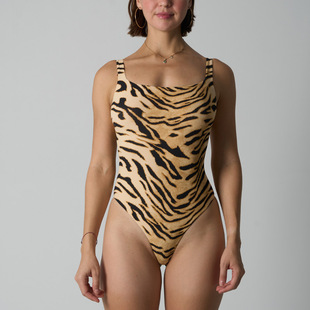 print bodysuit印花连体衣豹纹老虎纹波点女士修身气质辣妹连体裤