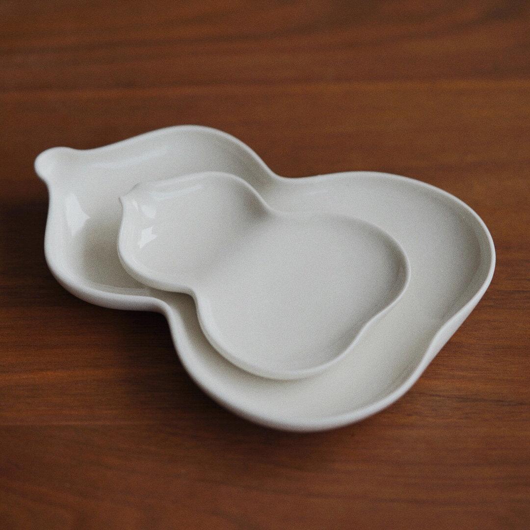 曼叙菜碟盘子家用早餐盘子高颜值轻奢小号葫芦盘子景德镇陶瓷餐具