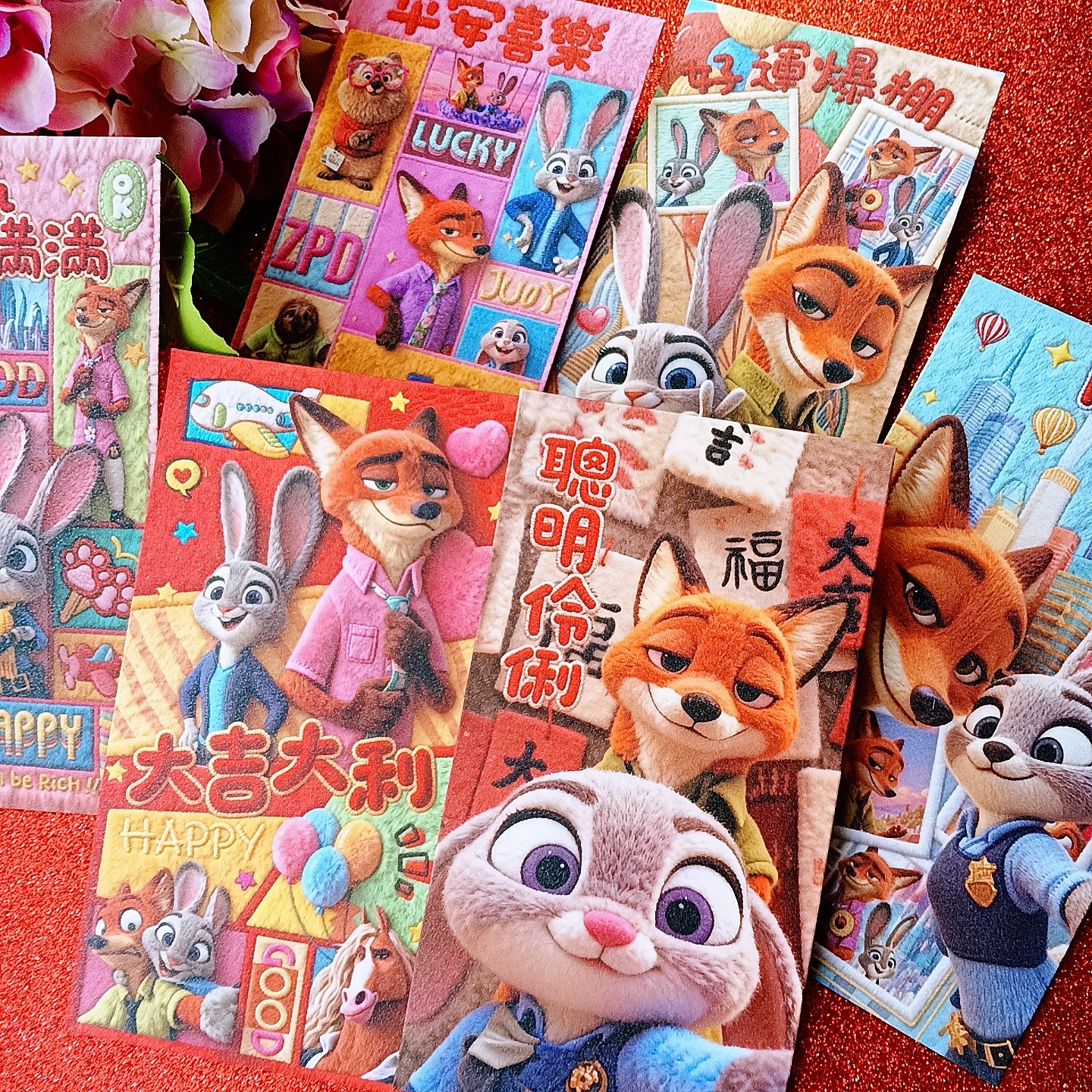 仿毛绒视觉朱迪尼克红包2025跨2026马年繁体字港版利是封疯狂动物,节庆用品/礼品,红包/利是封,淘宝优惠券,粉丝福利购,淘宝优惠卷