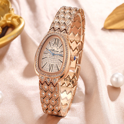 手表满钻蛇头高级感时尚防水女