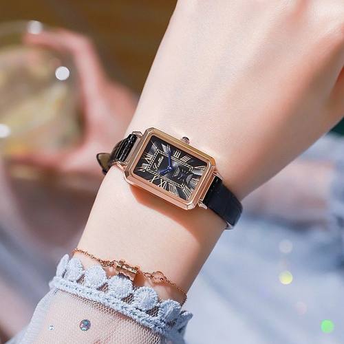 方形女士带女学生手表小表盘腕表