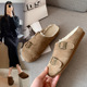 女鞋 2002 懒人鞋 加宽加肥大码 15加绒勃肯鞋 女包头半托休闲单鞋