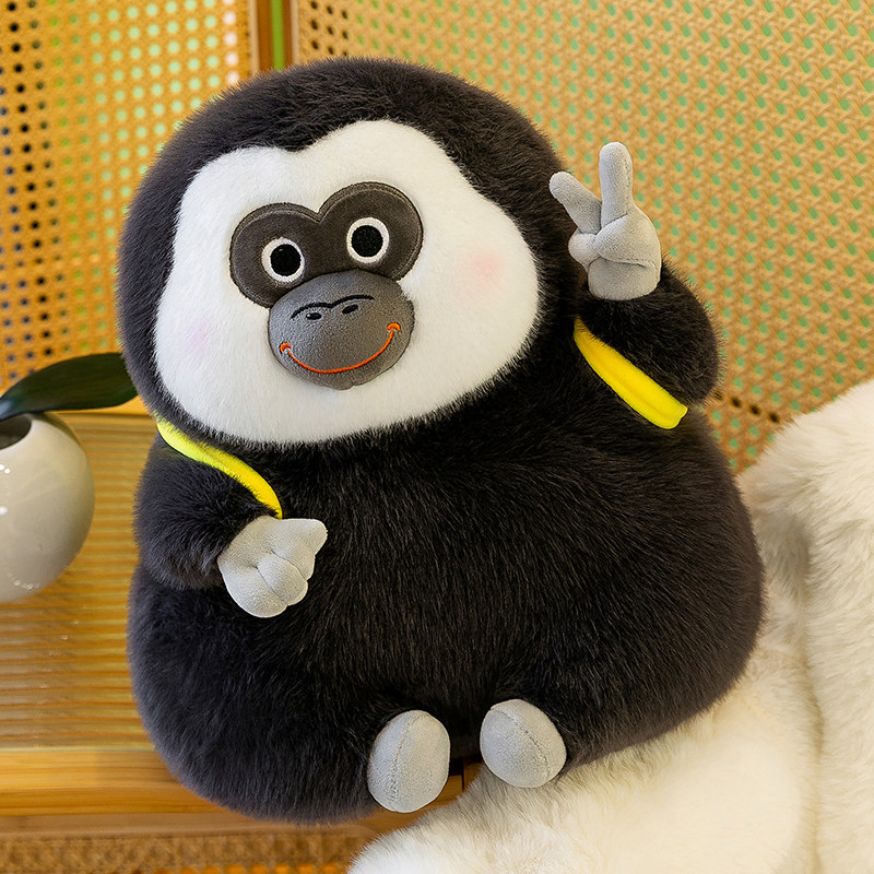 网红丑萌白面猴子毛绒玩偶剪刀手动物园僧面比耶猩猩公仔生日礼物