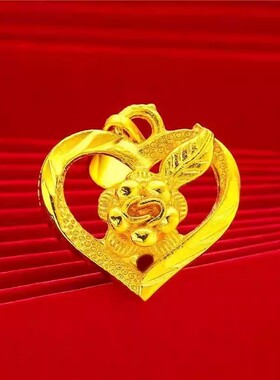 玫瑰花吊坠不掉色不过敏铜镀饰品