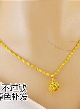 越南沙金项链女金色转运珠相亲