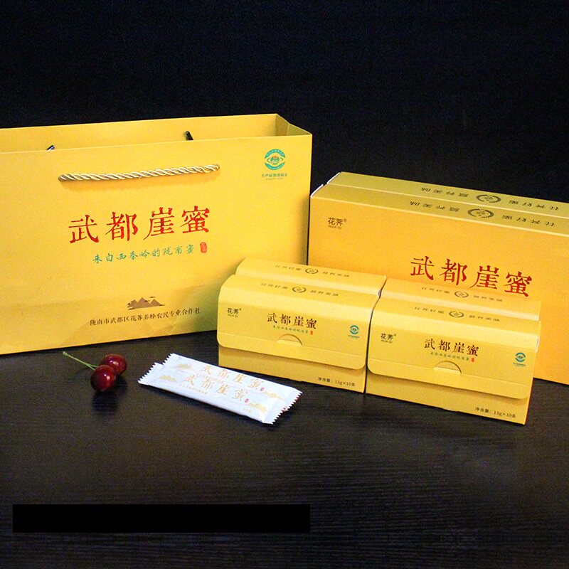 甘肃陇南特产 农家自产武都花荠蜂蜜 武都崖蜜条蜜1盒