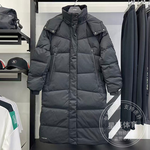 李宁女子羽绒服2025冬季新款健身防泼水鸭绒运动长羽绒服AYMV208