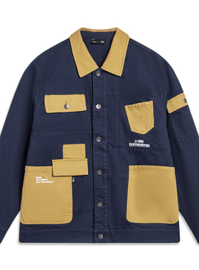 李宁男子外套冬季百搭运动休闲透气撞色风衣时尚舒适上衣AFDT701