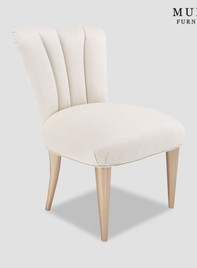 慕妃高端定制家具简约美式轻奢LA RACHELLE实木布艺梳妆凳/椅MN05