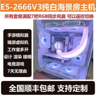 e5 2666v3纯白海景房主机电竞吃鸡游戏多开工作室手游模拟器电脑