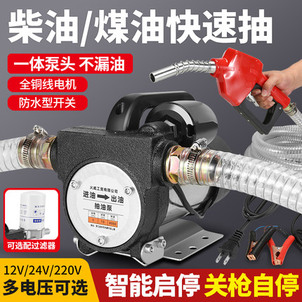 电动抽油泵12V24V220V正反转自吸泵抽油神器小型便携电动柴油泵