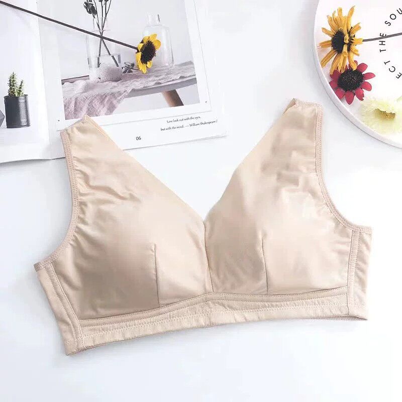 2025大码背心式文胸薄款无痕显小舒适胸罩收副乳宽肩带睡眠无钢圈