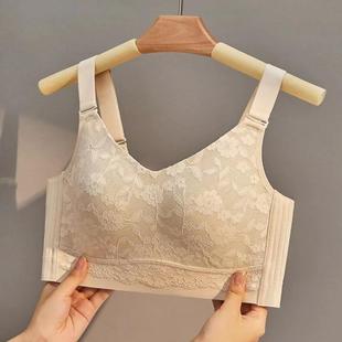 大胸显小内衣女夏季 全罩杯文胸 薄款 蕾丝舒适透气收副乳无钢圈大码