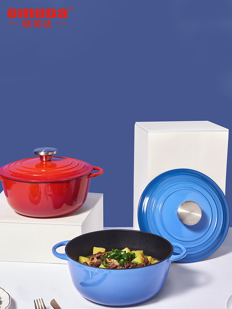 欧美达珐琅锅铸铁锅搪瓷煲汤锅家用焖锅燃气砂锅电磁炉汤锅炖锅
