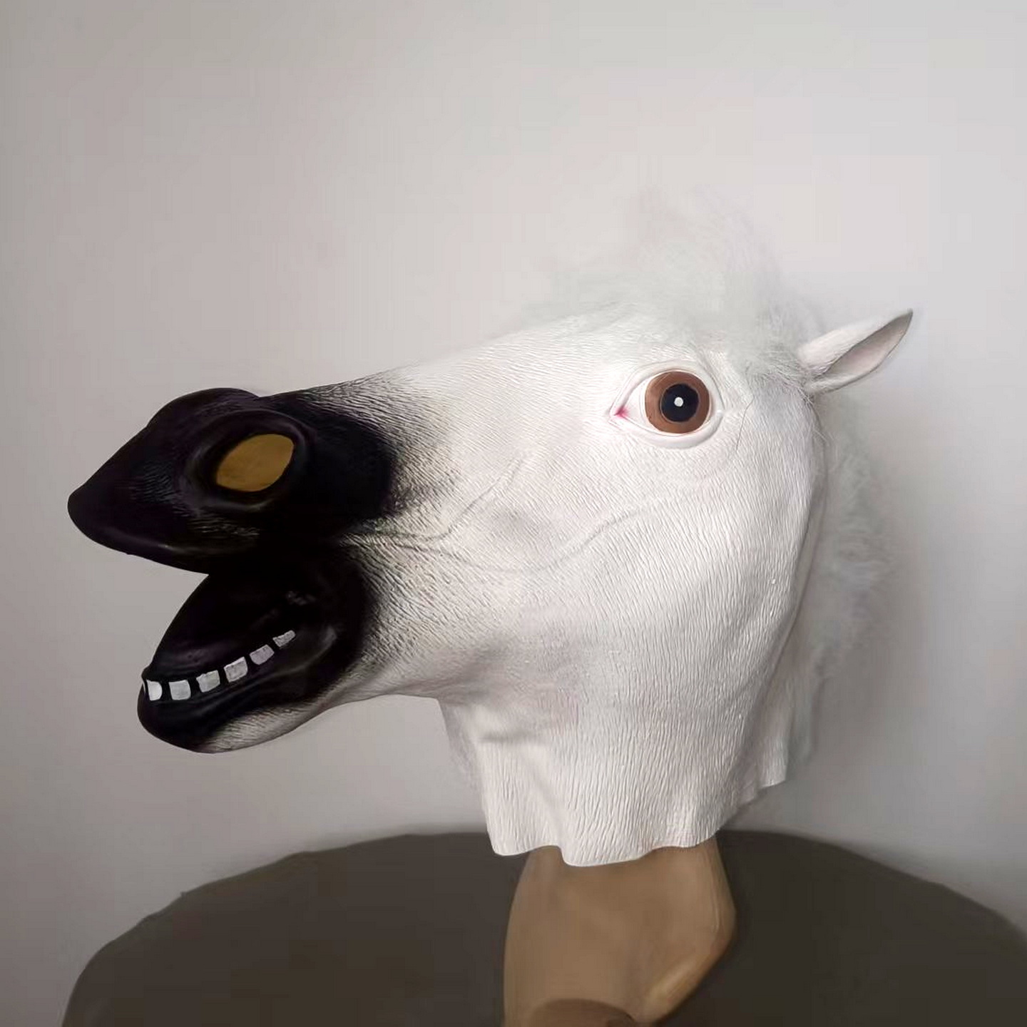 万圣节恐怖动物搞笑动物马头乳胶面具cos化妆舞会成人装扮道具