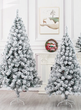 白色植绒雪松圣诞树 圣诞节场景装饰布置落雪树商场餐厅街头落地