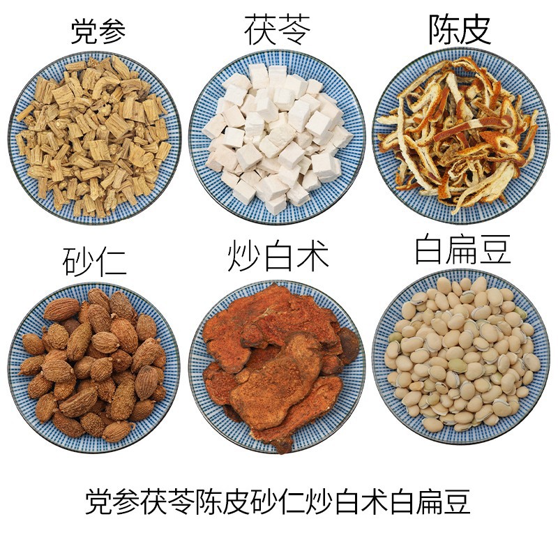 党参茯苓陈皮砂仁炒白术白扁豆天然中药材