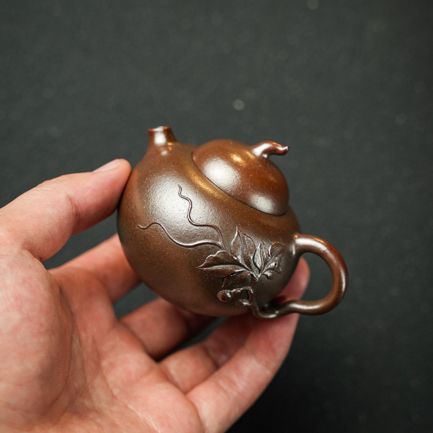 【文人茶器】宜兴紫砂壶原矿黄金段柴烧工艺一人饮茶壶福禄100cc