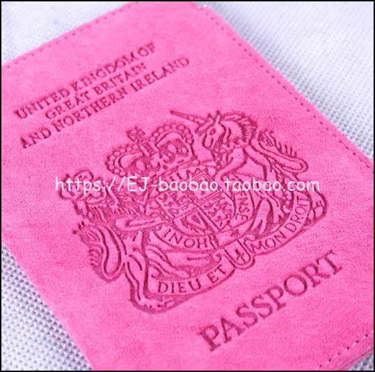 【天天特价】欧美真皮护照夹套本 英国米国压印 糖果色包邮