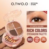 O.TWO.O细腻丝滑高质感爆闪显色哑光珠光高光提亮耀眼4色眼影盘女