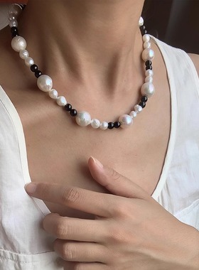 原创银蓝光天然淡水巴洛克珍珠