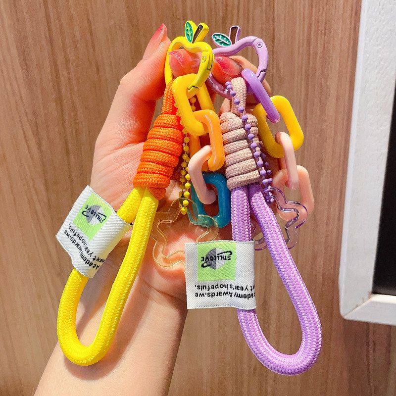 手机挂绳编织绳钥匙扣可爱甜美链条包包挂件学生情侣书包装饰
