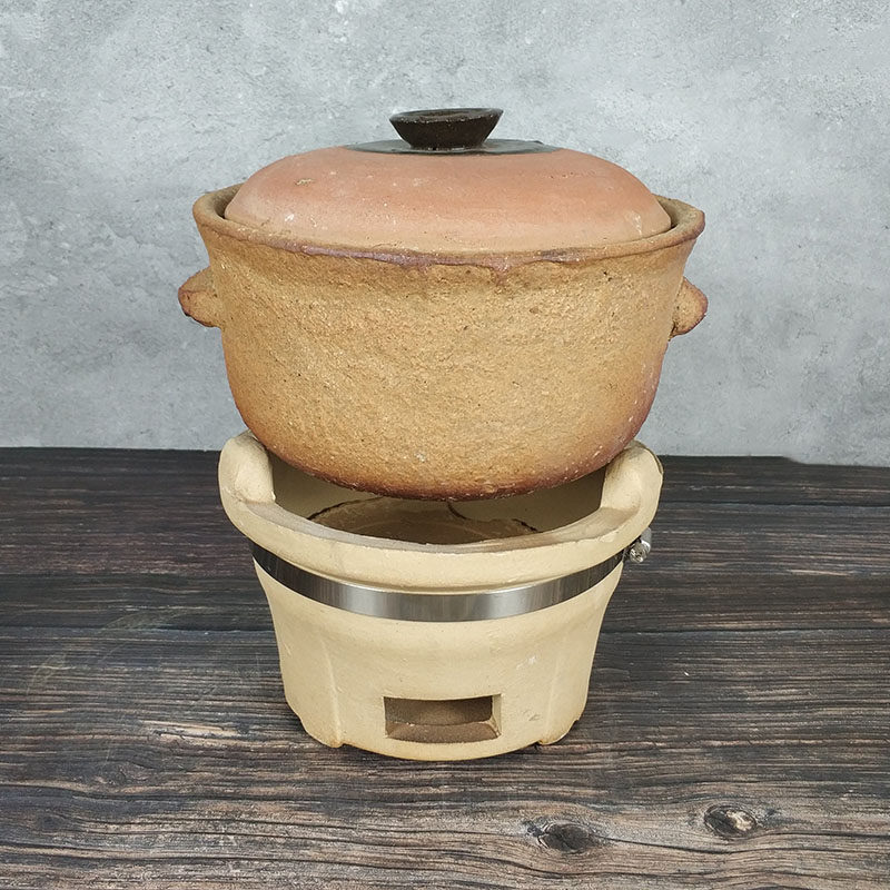 传统老式土砂锅手工粗陶餐具沙锅农家乐土陶瓦罐饭店炖菜砂锅商用