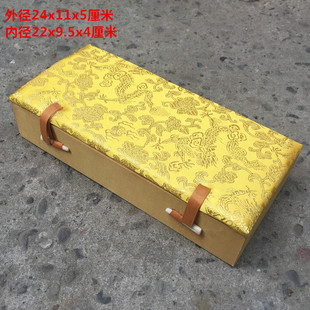 高档锦盒 镇尺镇纸筷子簪子梳子毛笔车挂玉璧中式包装盒现货定做