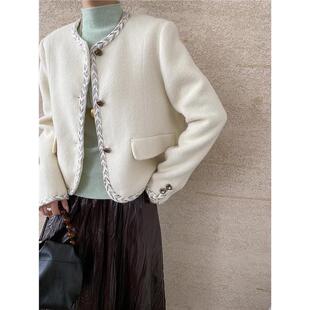 精致千金风小香风双面羊绒大衣女2025秋冬新款气质羊毛短款呢外套