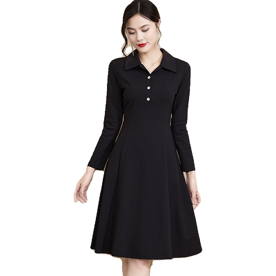 潮尹饰黑色连衣裙高级感