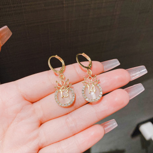 耳饰 1314耳扣女时尚 猫石爱心耳环2023年新款 潮浪漫520气质韩版